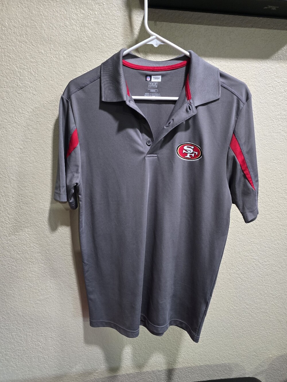 NFL Team Apparel TX3 Cool San Francisco 49ers Gray Polo with Red Accents